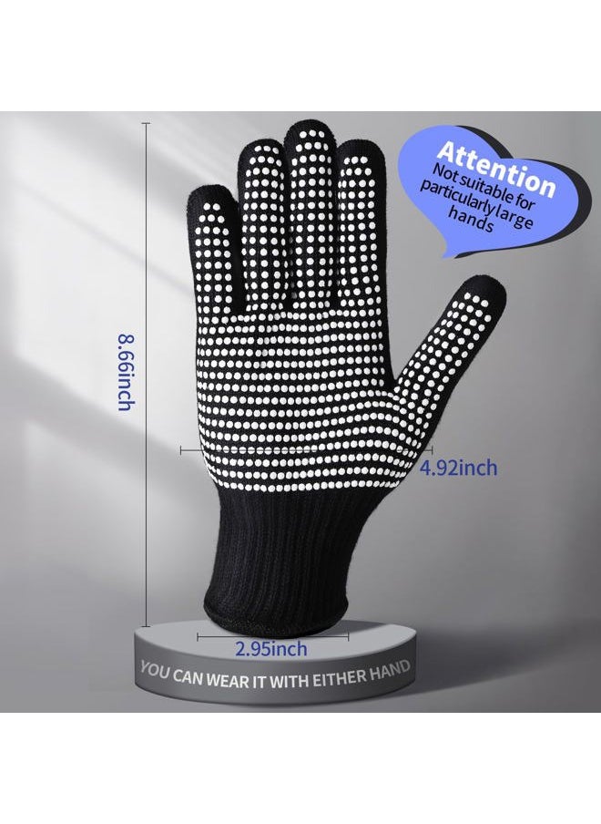 2 Pcs Heat Resistant Gloves With Silicone Bumps, Heat Resistant Gloves For Sublimation, Heat Protection Gloves For Hair Styling White