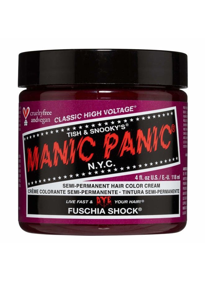 Classic Fuschia Shock Semi Permanent Hair Color - Dark Pink Hair Dye for Women & Men That Lasts 4-6 Weeks - Vegan, Ammonia & Cruelty-Free - Create & Mix Custom Shades (4oz)