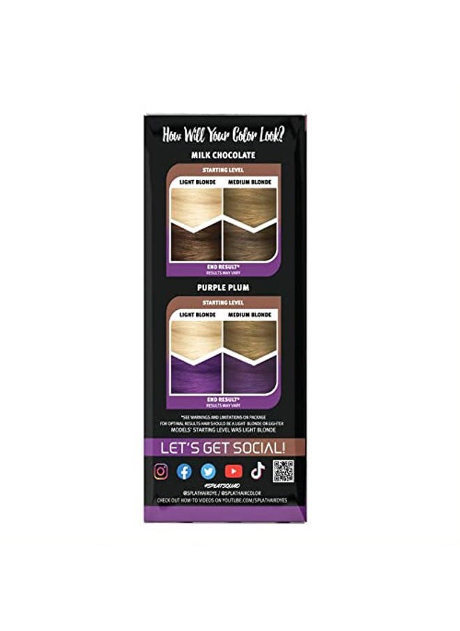 SPLAT MELTS COMPLETE KIT WITH BLEACH AND 2 SEMI-PERMANENT HAIR COLORS (Mixed Berries & Milk Chocolate)
