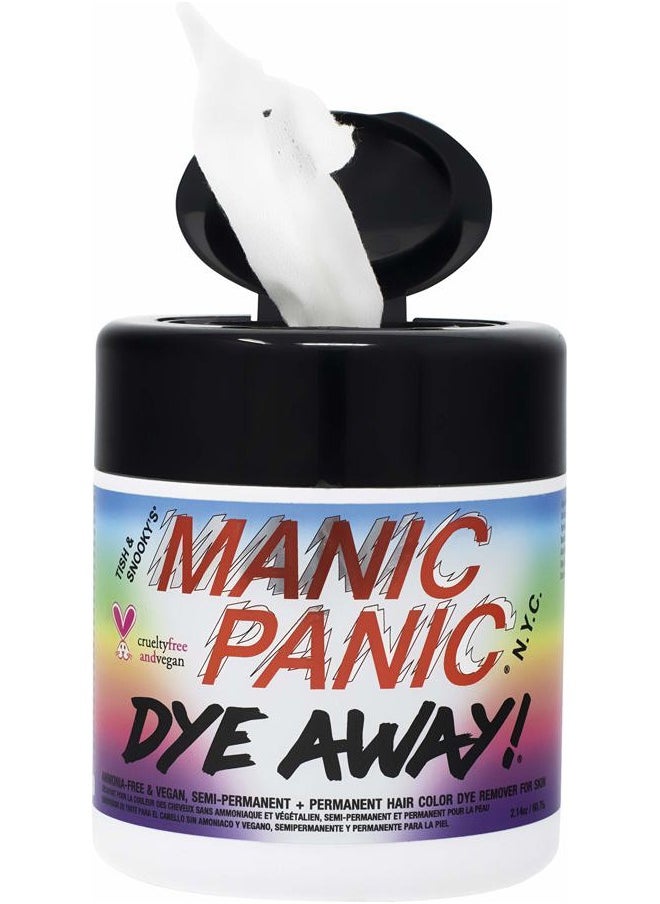Dye Away Hair Dye Remover Wipes - Ammonia-Free Hair Color Remover Wipes for Adults - Removes Semi-Permanent & Permanent Color from Skin - Vegan & Cruelty-Free (50 Count)