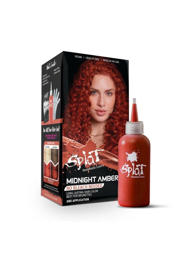 Midnight Amber Semi Permanent Hair Dye Kit, 1 Application, Includes Deep Reconstructor Conditioner, Lasts 30 Washes, No Bleach Required, Vegan & Cruelty Free Hair Color