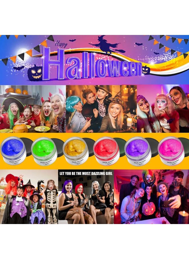 Temporary Hair Color Chalk For Kids, Hair Wax Color For 4 5 6 7 8 9 Year Old Girl Gifts, Birthday,Party, Cosplay DIY, Children's Day, Halloween, Christmas (6, Red Pink Gold Blue Green Purple)