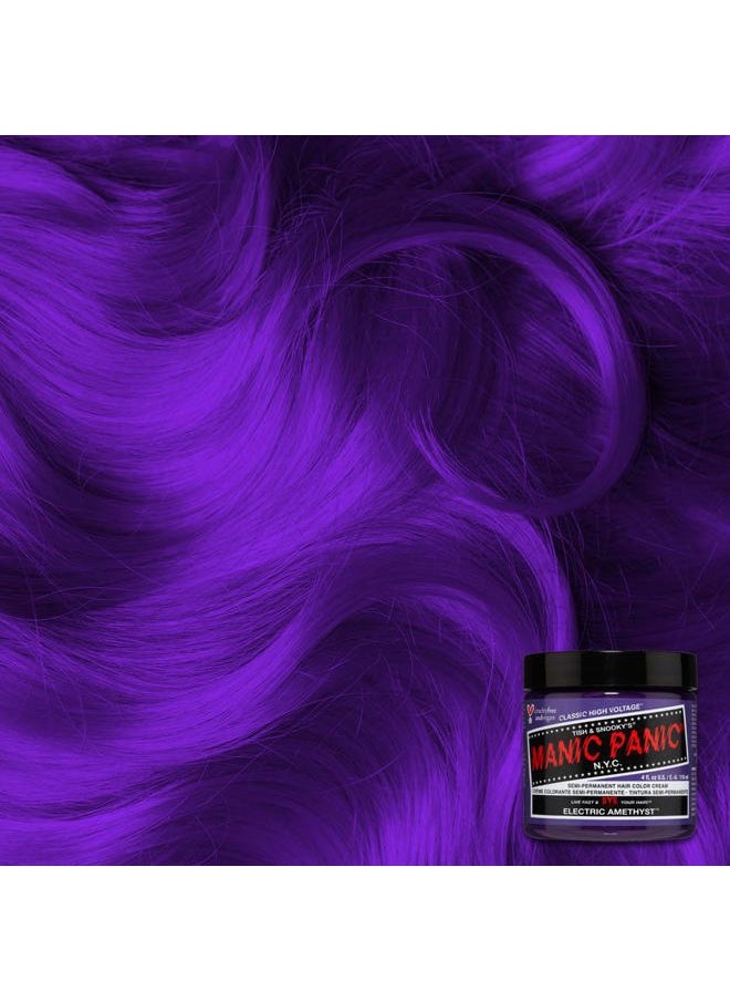 Classic Electric Amethyst Semi Permanent Hair Color - Bright Purple Hair Dye for Women & Men That Lasts 4-6 Weeks - Vegan, Ammonia & Cruelty-Free - Create & Mix Custom Shades (4oz)