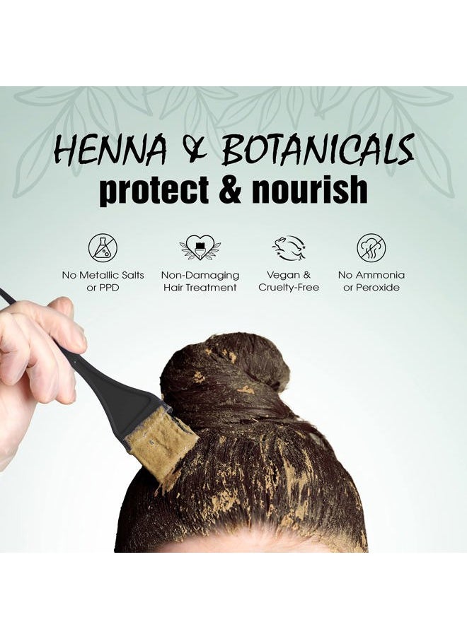 Light Mountain Henna Hair Color & Conditioner - Black Hair Dye for Men/Women, Organic Henna Leaf Powder and Botanicals, Chemical-Free, Semi-Permanent Hair Color, 4 Oz