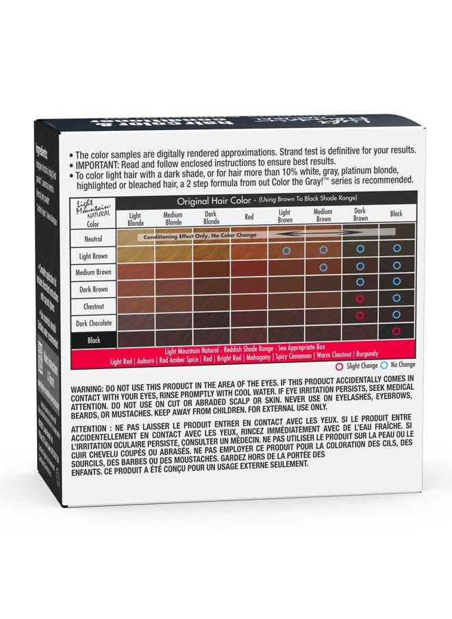 Light Mountain Henna Hair Color & Conditioner - Black Hair Dye for Men/Women, Organic Henna Leaf Powder and Botanicals, Chemical-Free, Semi-Permanent Hair Color, 4 Oz