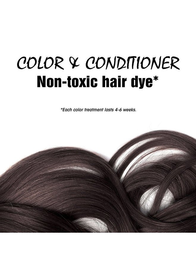 Light Mountain Henna Hair Color & Conditioner - Black Hair Dye for Men/Women, Organic Henna Leaf Powder and Botanicals, Chemical-Free, Semi-Permanent Hair Color, 4 Oz