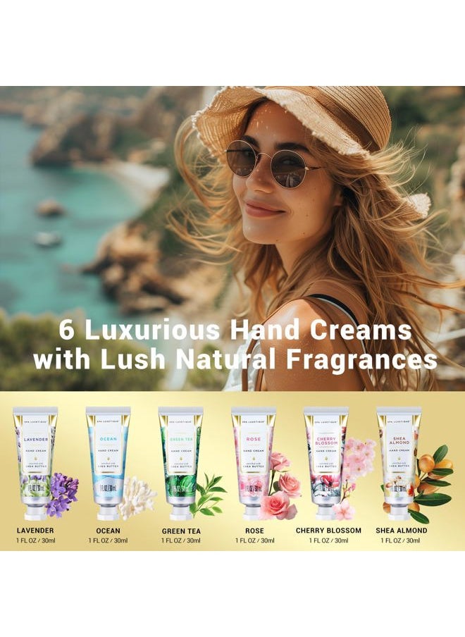 Hand Cream Hand Cream Set Gift for Women Hand Lotion with Natural Aloe and Vitamin E for Dry Skin Mini Travel Size Scented Hand Lotion for Women Birthday Gifts| 6 x 1.0 oz/30ml