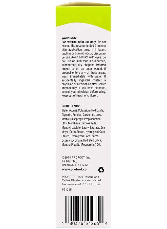 Heel Rescue Callus Blaster Exfoliating Gel, Concentrated Acid Free Exfoliator for Softer, Smoother Feet, No-Touch Brush Applicator & Foot Buffer, 3 Ounce