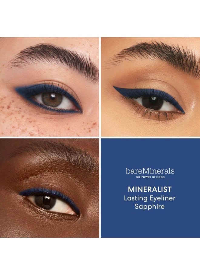Mineralist Lasting Eyeliner, Mineral-Based Waterproof Eyeliner, Long-Lasting Blendable Color, Safe for Waterline, Retractable, Vegan