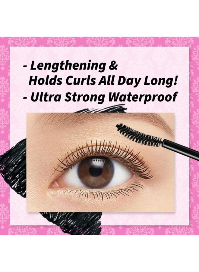 HEROINE MAKE by KISSME Volumizing Eyemakeup Mascara with Waterproof Black Curvy Brush, Defining Fiber Long-lasting False Eyelash Effect, Made in Japan