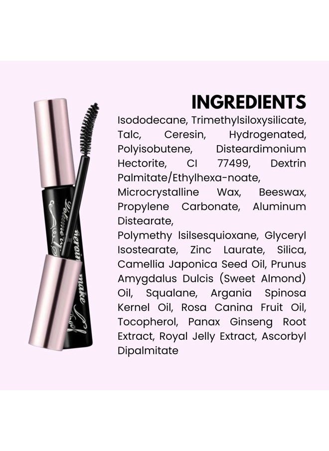 HEROINE MAKE by KISSME Volumizing Eyemakeup Mascara with Waterproof Black Curvy Brush, Defining Fiber Long-lasting False Eyelash Effect, Made in Japan