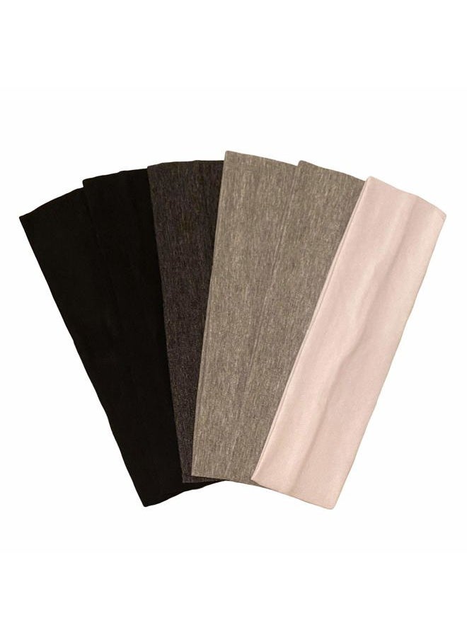 Cotton Headbands 6 Pack Stretch Elastic Yoga Soft and Stretchy Sports Fashion Headband for Teens Women Girls by Kenz Laurenz (6 pc 2
