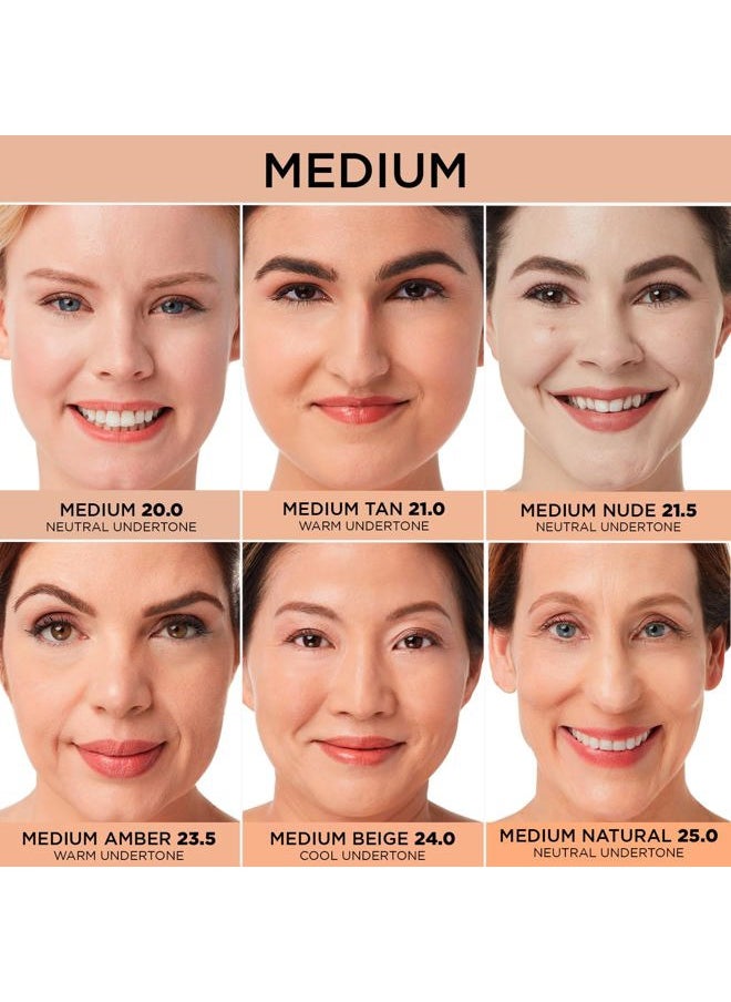 Bye Bye Under Eye Full Coverage Concealer - for Dark Circles, Fine Lines, Redness & Discoloration - Waterproof - Natural Finish – 23.5 Medium Amber (W), 0.4 fl oz