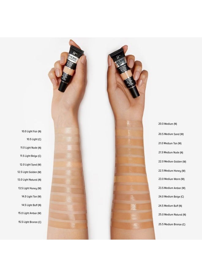 Bye Bye Under Eye Full Coverage Concealer - for Dark Circles, Fine Lines, Redness & Discoloration - Waterproof - Natural Finish – 23.5 Medium Amber (W), 0.4 fl oz