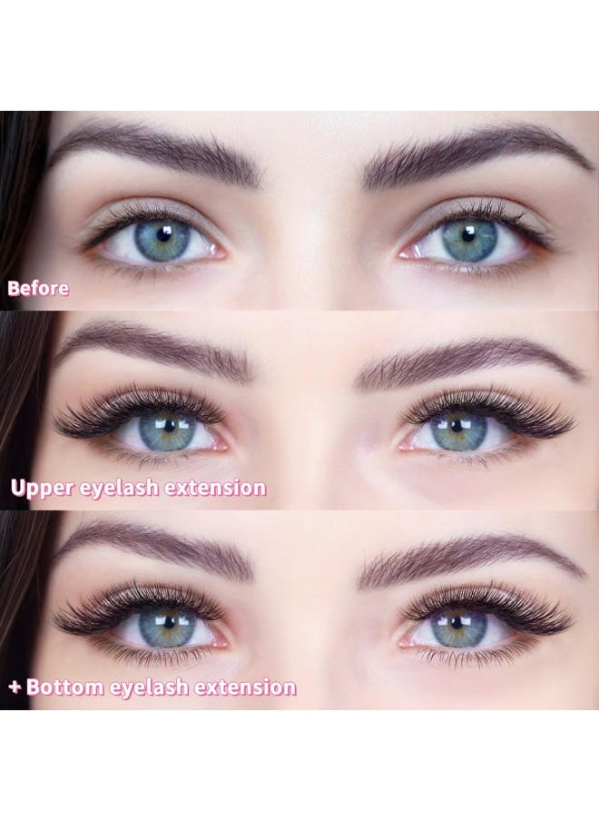 Mixed Volume Under Bottom Lower Individual False Eyelash Extension Tray Matte Synthetic Mink Lash (0.15 Thickness, J Curl)