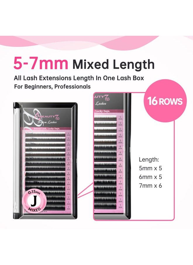 Mixed Volume Under Bottom Lower Individual False Eyelash Extension Tray Matte Synthetic Mink Lash (0.15 Thickness, J Curl)