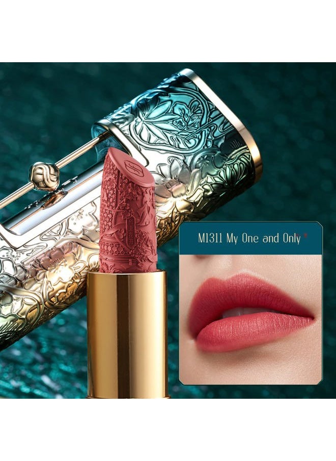 Blooming Rouge Love Lock Lipstick Long-Lasting Sculpting Lipstick Misty Matte Finish Lightweight Nourishing for Everyday Use (M1311 My One and Only)