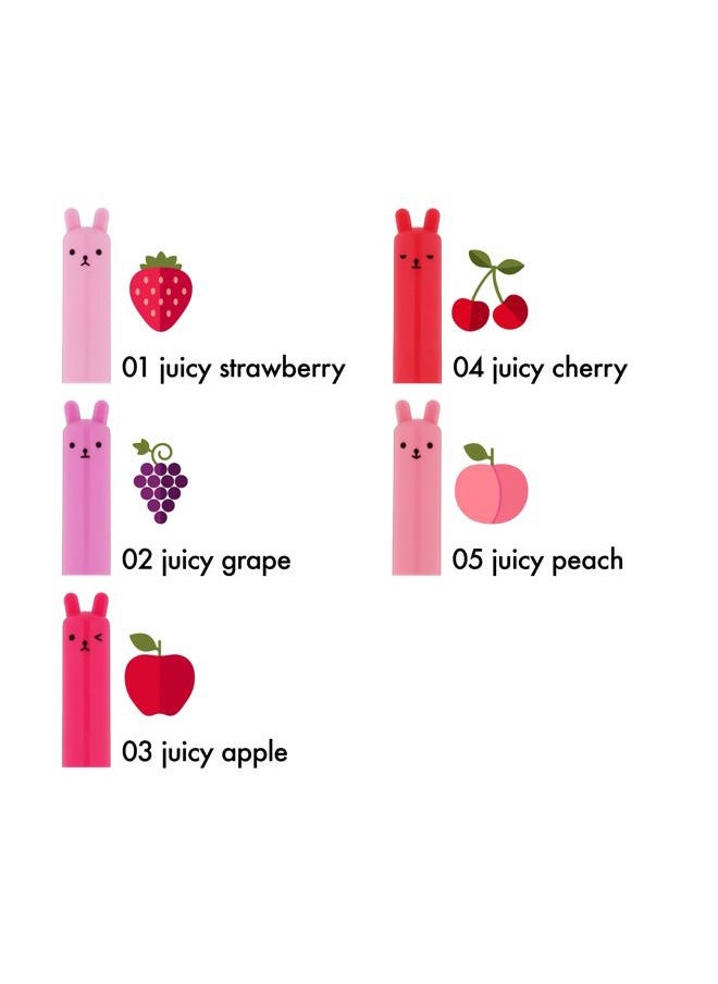 Petit Bunny Lip Gloss for Women, Easter Basket Stuffer, Long Lasting Lip Crayon, Korean Lip Gloss, Vitamin E Enriched, Soften & Moisturize Lips, 3 pk