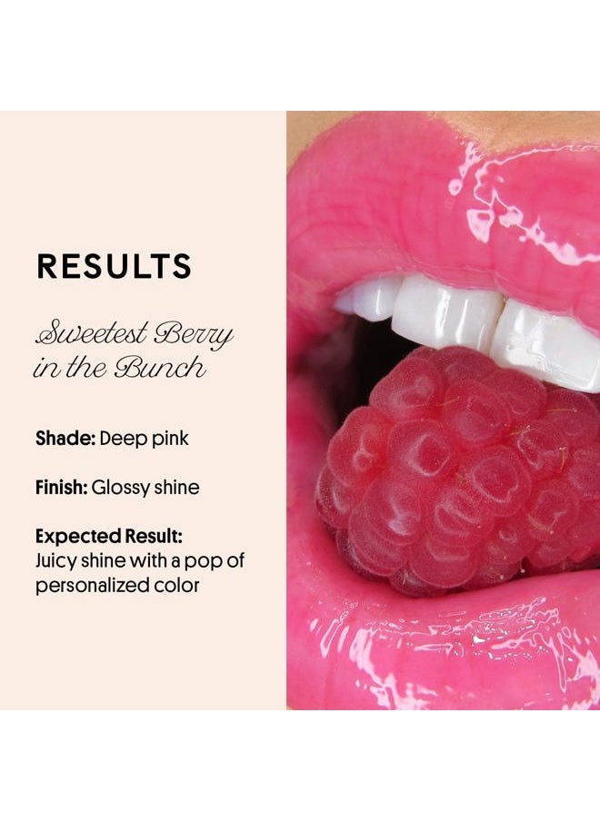 Fruity Gloss pH Lip Stain, Non Sticky Lip Gloss, Tinted Lip Oil, Lip Lacquer, Yummy Fruit Lipgloss, Jojoba Oil for Hydration & Shine, Raspberry