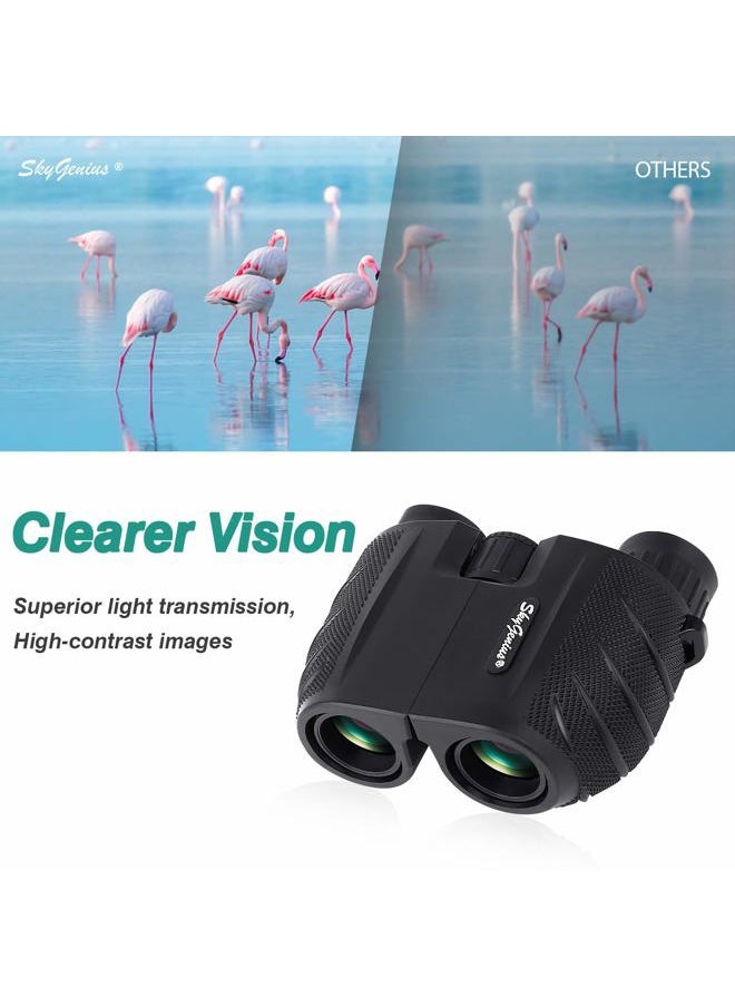 10x25 Compact Binoculars for Adults and Kids, Small Binoculars for Bird Watching, Pocket Binoculars for Theater and Concerts, Outdoor Travel Sightseeing Hunting Hiking