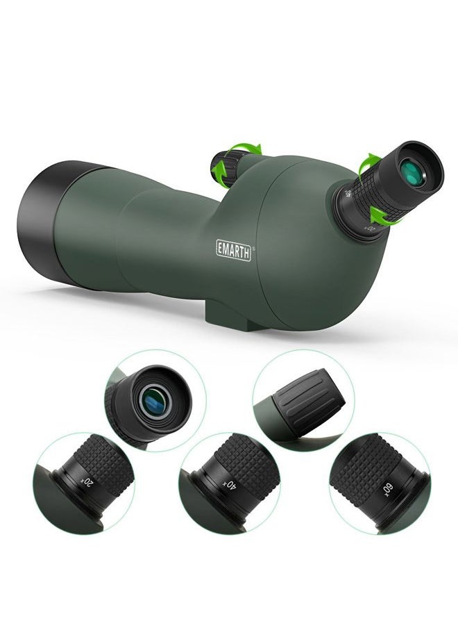 20-60x60AE 45 Degree Angled Spotting Scope with Tripod, Phone Adapter, Carry Bag, Scope for Target Shooting Bird Watching Hunting Wildlife