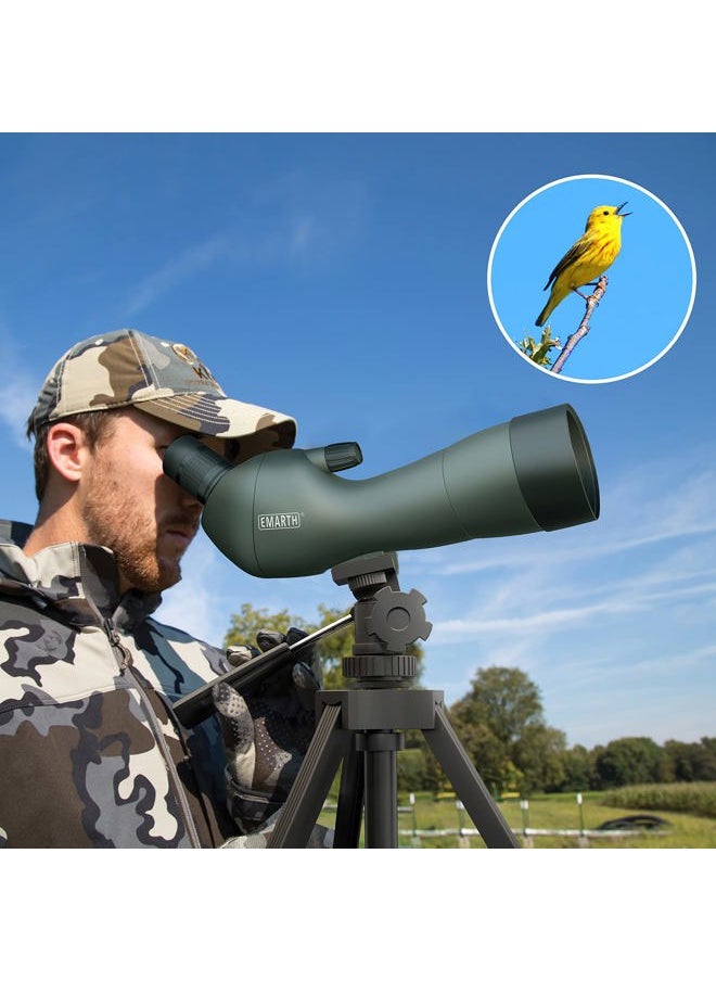 20-60x60AE 45 Degree Angled Spotting Scope with Tripod, Phone Adapter, Carry Bag, Scope for Target Shooting Bird Watching Hunting Wildlife