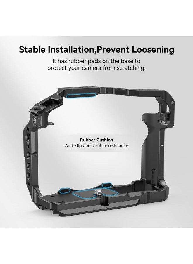 SmallRig R50 Cage for Canon R50 Camera, Aluminum Alloy with Quick Release Plate for Arca Stand, Cold Shoe, NATO Rail and Threaded Holes - 4214