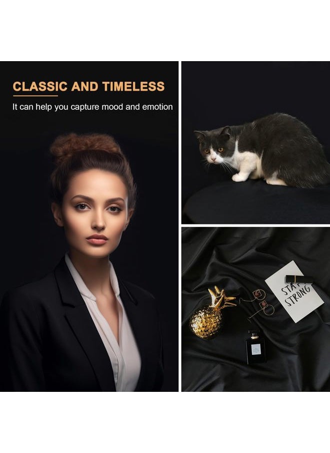 10x8 FT Black Backdrop Background for Photography, Chromakey High Density Polyester Fabric Black Photo Backdrop Curtain Screen Collapsible Seamless for Shoot Portraits Party Video Studio