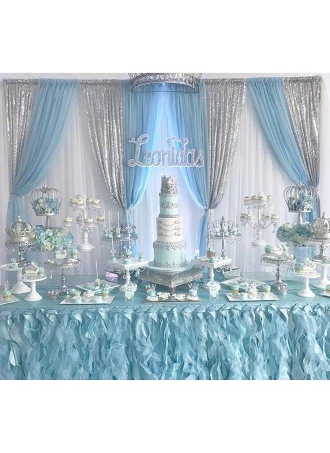 Silver Sequin Backdrop 2 Panels 2FTx8FT Christmas Party Backdrop Curtains Glitter Photo Background for Wedding Baby Shower Stage Decorations