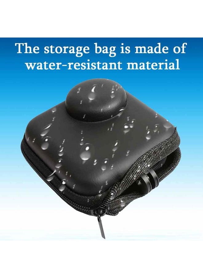 Mini Storage Bag Case for GoPro MAX Waterproof 360 Camera + Rubber Lens Cap Cover, Carrying Portable Boxes Accessory for Go pro Max [2+1 Pack]