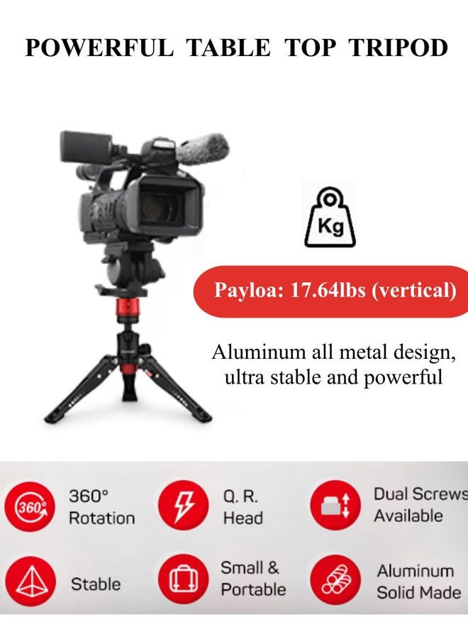 Tripod CB3 BASE, Aluminum Table Top Mini Tripod Low Profile Base with 3/8