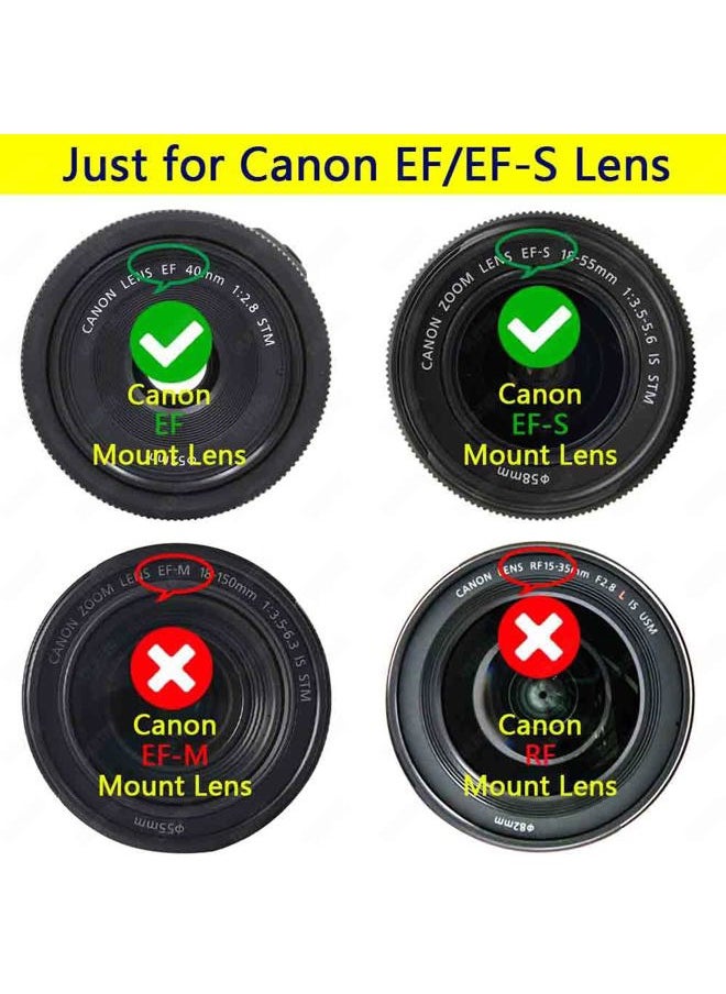 Front Body Cap and Rear Lens Cap Cover for Canon EOS EF/EF-S Lens for Rebel T7 T6 T5 T8i T7i T6i SL3 SL2 T6S,5D Mark IV/III/II, 6D Mark II/I, EOS 90D/80D 77D 70D, 7D Mark II, 1D X Mark II