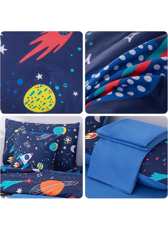 BQH Kids Bedding Sets for Boys Girls Space Bedding, Galaxy Bedding Full Size, Kids Comforter Sets Boys 7pieces, Full Size Bedding Sets with Comforter and Sheets