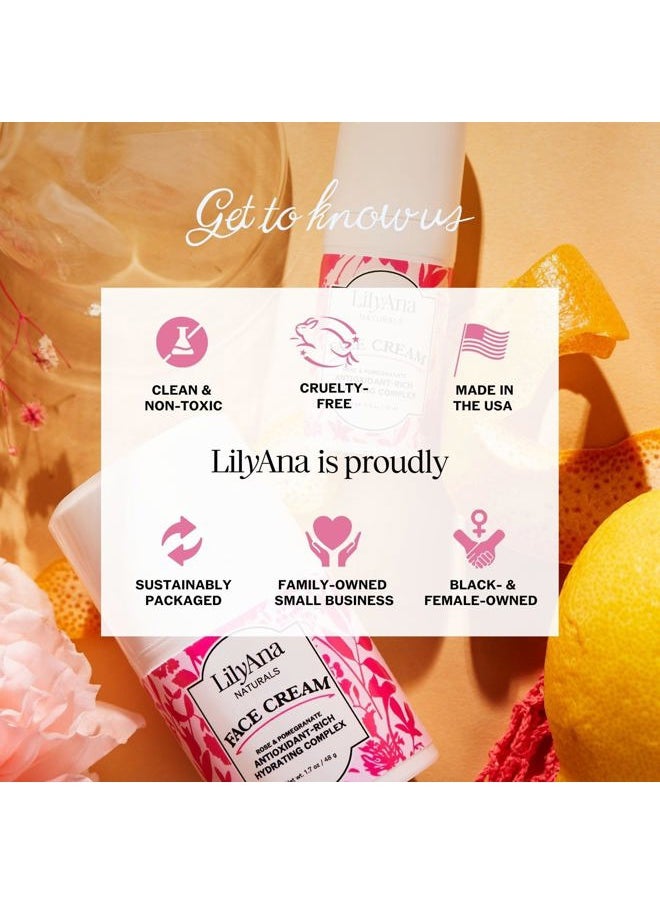 Face and Neck Moisturizer for Women and Men - Moisturizer Face and Neck Cream for Dry Skin and Dark Spot Brightening - Rose and Pomegranate Extracts - 1.7oz