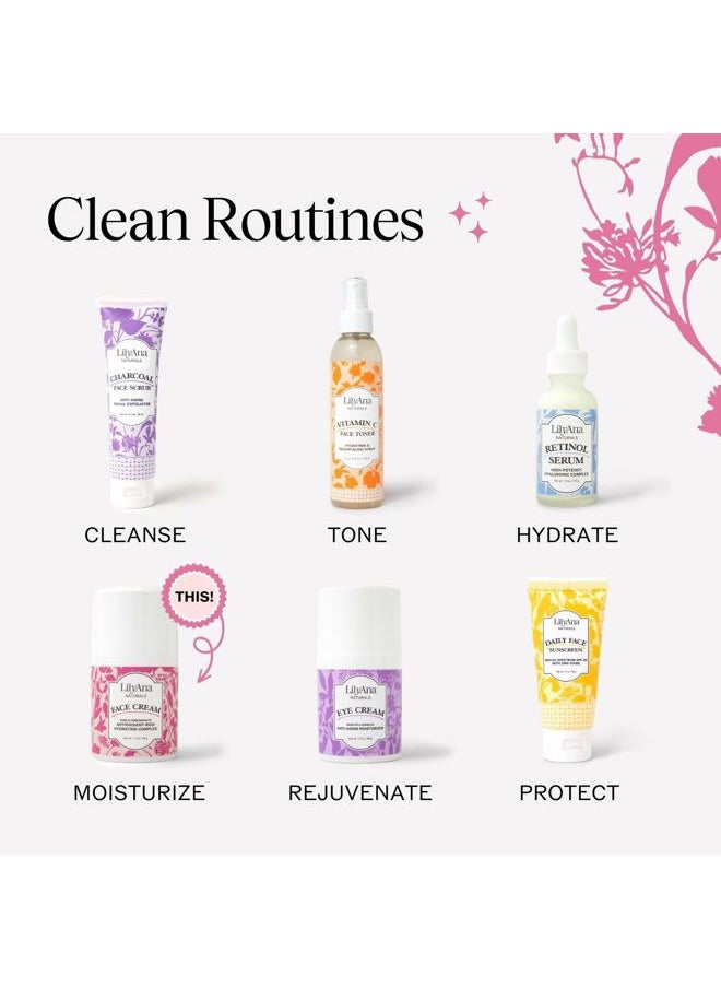 Face and Neck Moisturizer for Women and Men - Moisturizer Face and Neck Cream for Dry Skin and Dark Spot Brightening - Rose and Pomegranate Extracts - 1.7oz