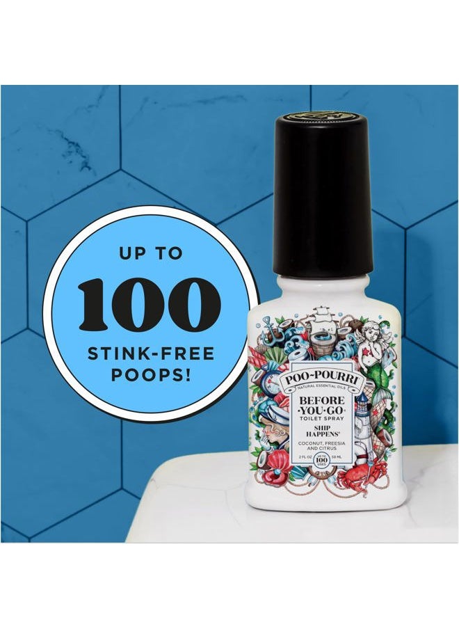 Before-You-Go Toilet Spray, Ship Happens, 2 Fl Oz - Coconut, Freesia and Citrus