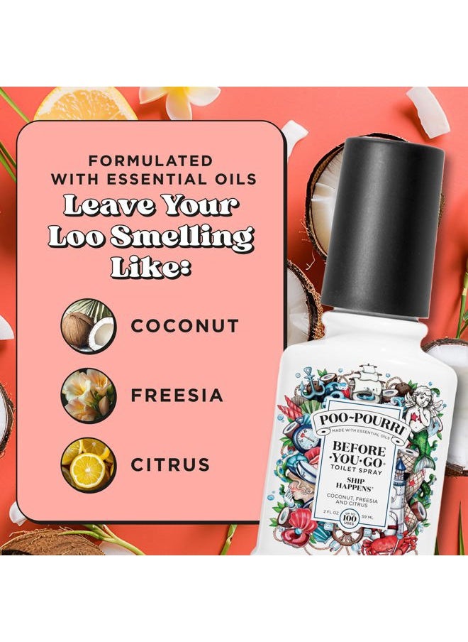 Before-You-Go Toilet Spray, Ship Happens, 2 Fl Oz - Coconut, Freesia and Citrus