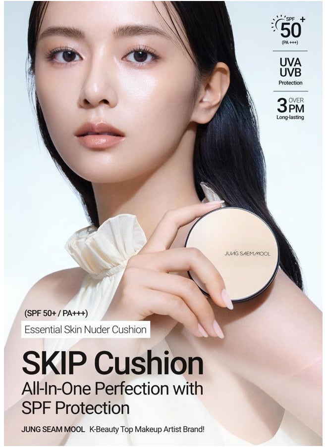 [JUNGSAEMMOOL OFFICIAL] Essential Skin Nuder Cushion (Medium) | Refill not Included | Foundation Makeup | Natural Finish | Buildable Coverage | Korean Makeup Artist Brand | Cream Foundation