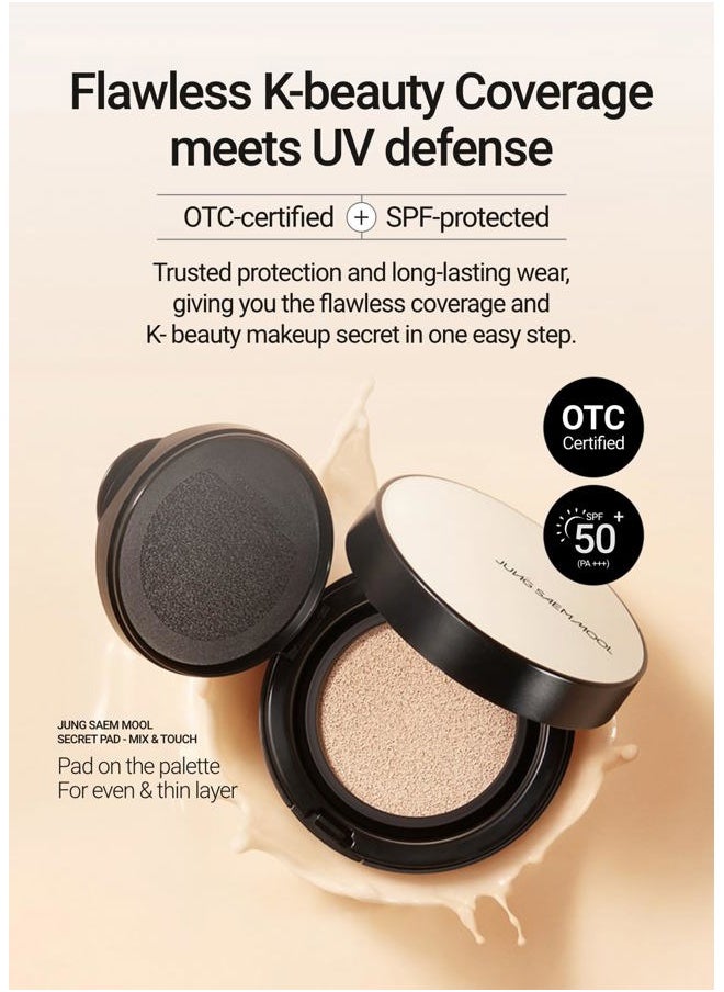 [JUNGSAEMMOOL OFFICIAL] Essential Skin Nuder Cushion (Medium) | Refill not Included | Foundation Makeup | Natural Finish | Buildable Coverage | Korean Makeup Artist Brand | Cream Foundation