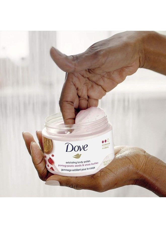 Exfoliating Body Polish Scrub For Silky, Soft Skin Pomegranate & Shea Butter Body Scrub Exfoliates and Provides Lasting Nourishment 10.5 oz