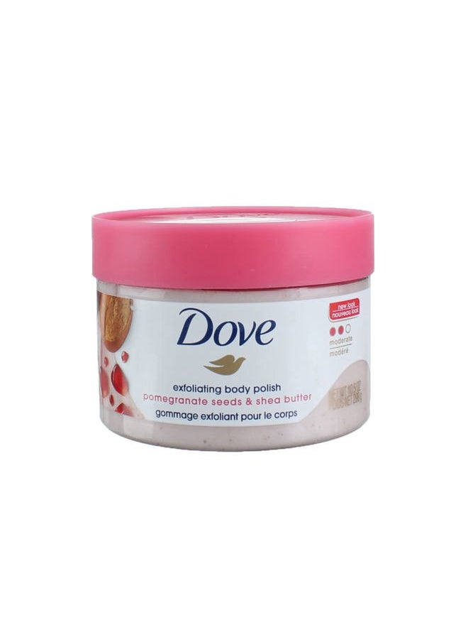 Exfoliating Body Polish Scrub For Silky, Soft Skin Pomegranate & Shea Butter Body Scrub Exfoliates and Provides Lasting Nourishment 10.5 oz