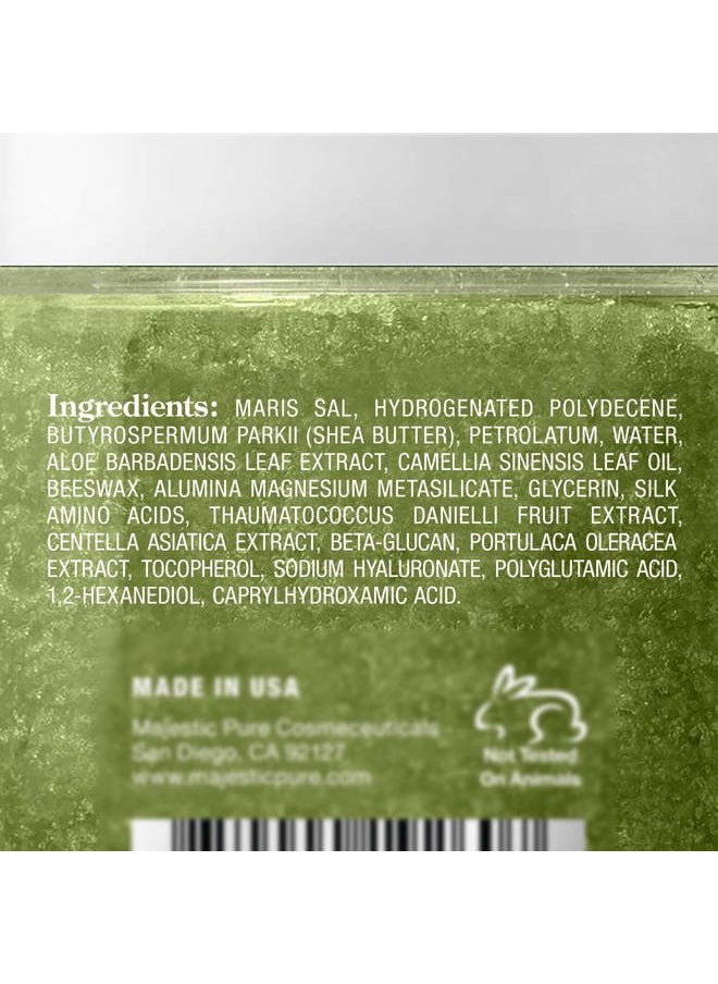 Matcha Green Tea Body Scrub for All Natural Skin Care - Exfoliating Multi Purpose Body and Facial Scrub Moisturizes and Nourishes Face and Skin - 10 oz - Great Gift for Her