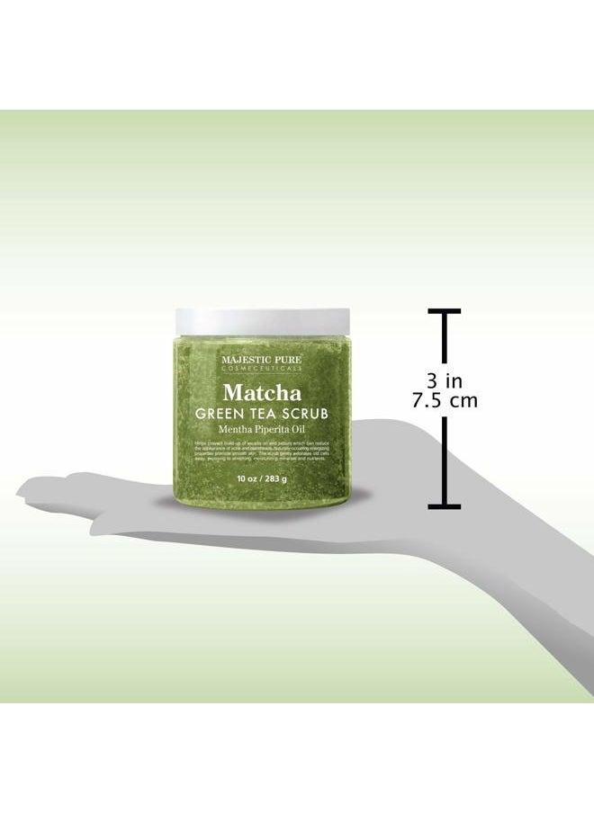 Matcha Green Tea Body Scrub for All Natural Skin Care - Exfoliating Multi Purpose Body and Facial Scrub Moisturizes and Nourishes Face and Skin - 10 oz - Great Gift for Her