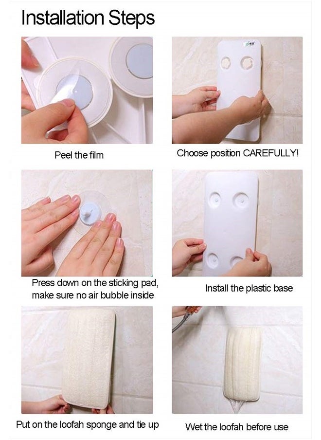 Back Scrubber for Shower, Hands-Free Natural Back Loofah for Shower,Replacement Loofah Shower Brush