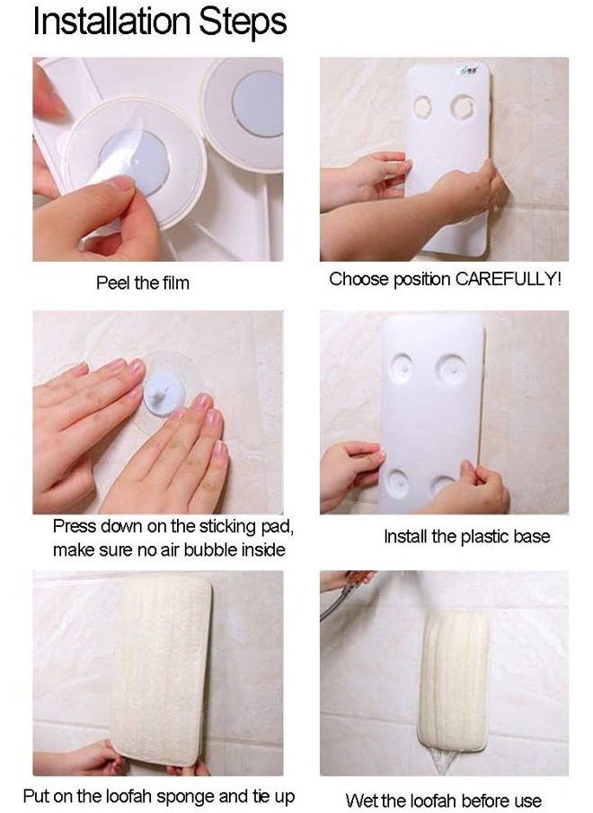 Back Scrubber for Shower, Hands-Free Natural Back Loofah for Shower,Replacement Loofah Shower Brush