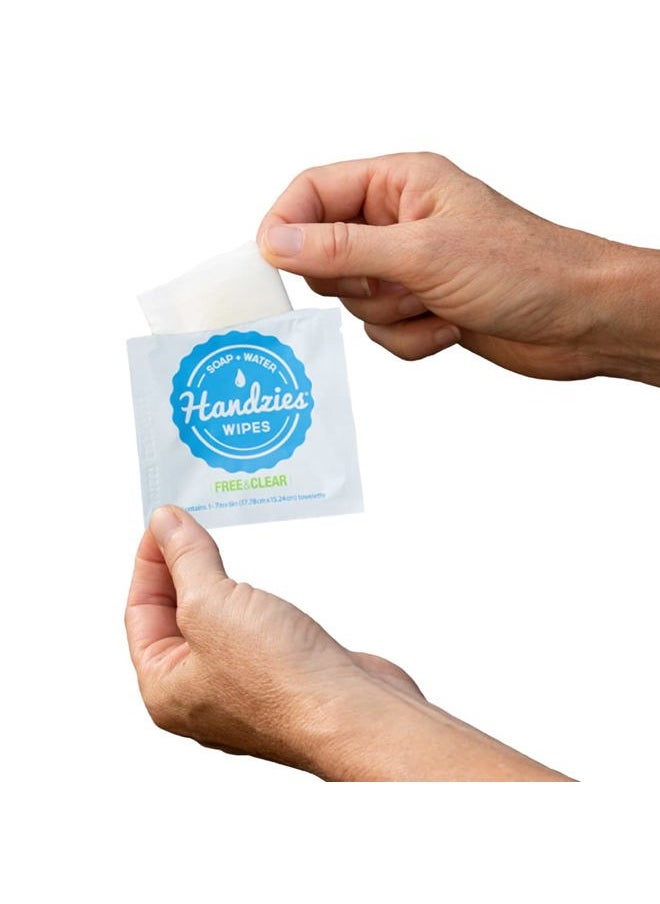 Natural Soap and Water Hand Wipes, Free and Clear, Individually Packaged Singles (100)