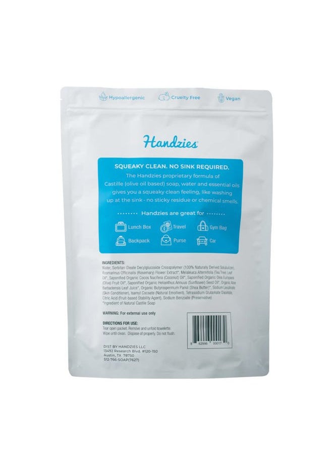 Natural Soap and Water Hand Wipes, Free and Clear, Individually Packaged Singles (100)