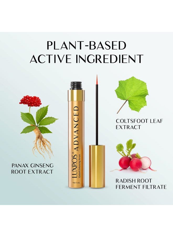 Eyelash Growth Serum 5 mL: Get Thick, Strong Lashes in Just 3-4 Weeks with Our Plant-Based Eyelash Growth Serum - No Parabens - Made in USA