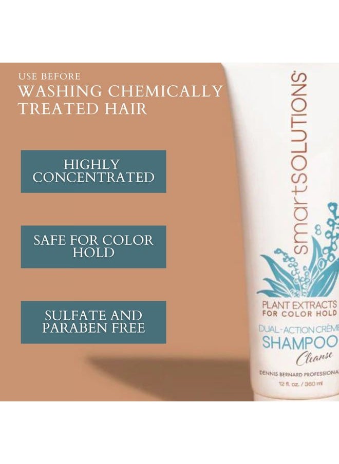 smartSOLUTIONS Dual-Action Creme Shampoo | Sulfate, Paraben & Sodium Chloride Free | Color Safe & Chemically Treated Hair Safe (8 fl oz)