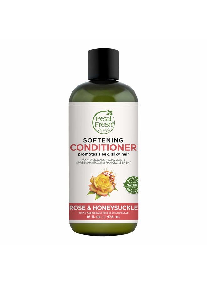 Pure Softening Rose & Honeysuckle Conditioner, Provides Intense Softness, For All Hair Types, Natural Essential Oils, Vegan and Cruelty Free, 16 Fl oz